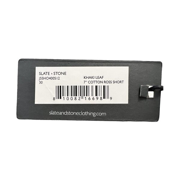 Slate Stone Mens Khaki Green Tropical Leaf Print Cotton Pockets Shorts Sz 30 New - Picture 6 of 7